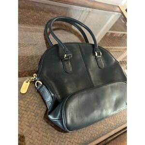 Austin Designs Vintage Bag Purse Navy Blue Dome Style Design Gold Accents